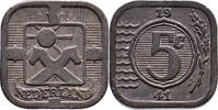 The Netherlands 5 cent zink 1941 Wilhelmina ZFr+ -