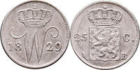 The Netherlands 25 cent 1829B Willem I ZFr+ -