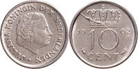 The Netherlands 10 cent 1962 Juliana Pr- STEMPELBREUK -