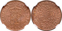 The Netherlands 1/2 cent 1914 Nederlands Indië 1914 NGC MS 65 RB st 125,00 EUR  zzgl. 13,50 EUR Versand