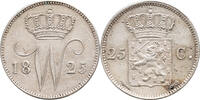The Netherlands 25 cent 1825 Utrecht 1825U Willem I vz+ 225,00 EUR  zzgl. 15,00 EUR Versand