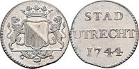The Netherlands Duit 1744 stad Utrecht 1744 IN ZILVER vz+ 350,00 EUR  zzgl. 15,00 EUR Versand