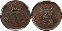 The Netherlands 1/2 cent 1823 Brussel 1823B Willem I PCGS MS63 vz 850,00 EUR  zzgl. 15,00 EUR Versand