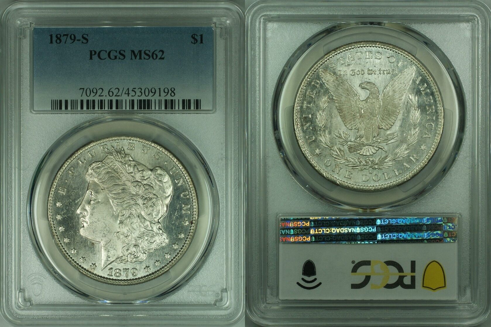 USA Dollar 1879 S Morgan Silver Coin 1 PCGS MS 62 Semi Proof Like Btr usa-dollar-1879-s-morgan-silver-coin-1-pcgs-ms-62-semi-proof-like-btr