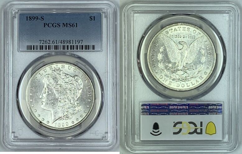 Usa 1 Dollar 1899 S Morgan Silver Coin Pcgs Ms 61 9 Ma Shops