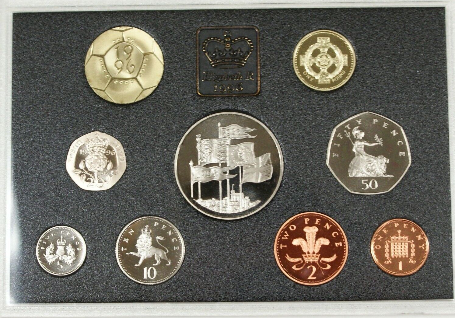 Weltmünzen 1996 United Kingdom Deluxe Proof Set, GEM Coins, 9 Coins ...