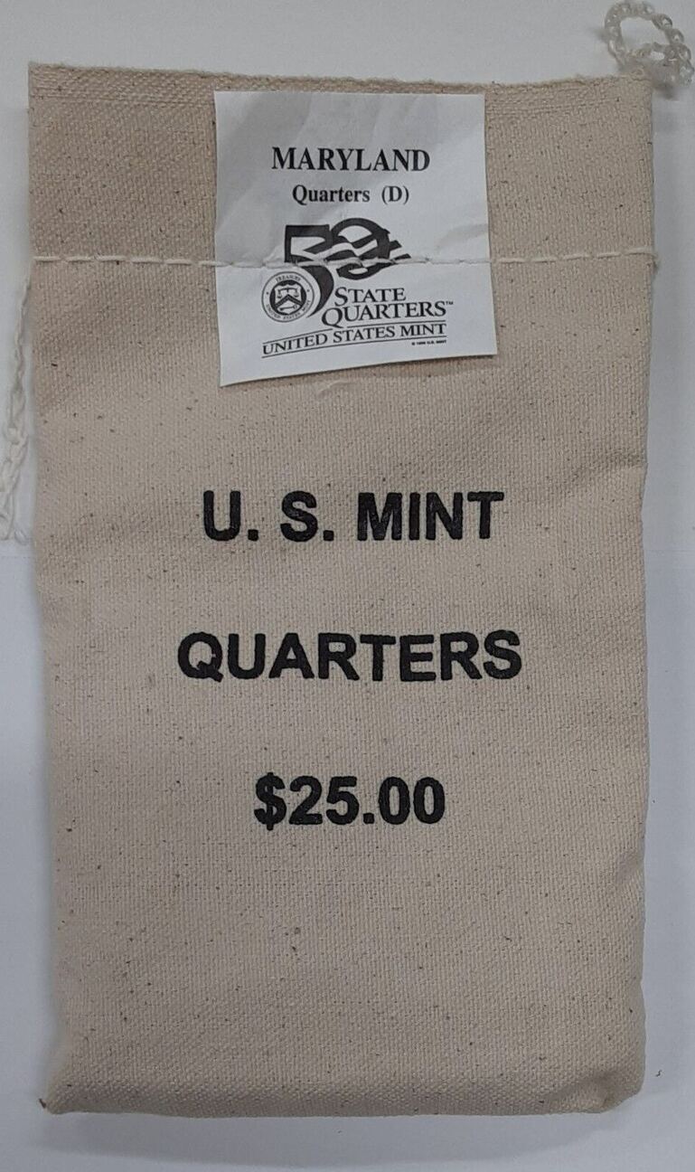 USA Quarter 25 (100 UNC coins) 2000 Maryland D State Original Mint