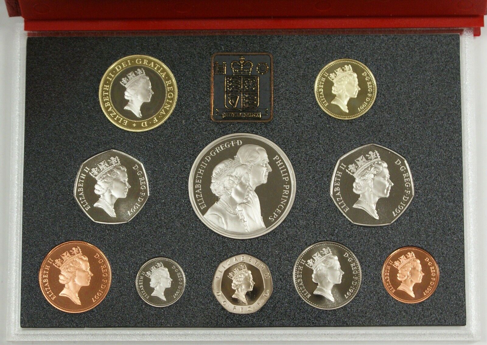 Weltmünzen 1997 United Kingdom DELUXE Proof Set, GEM Coins, 10 Coins