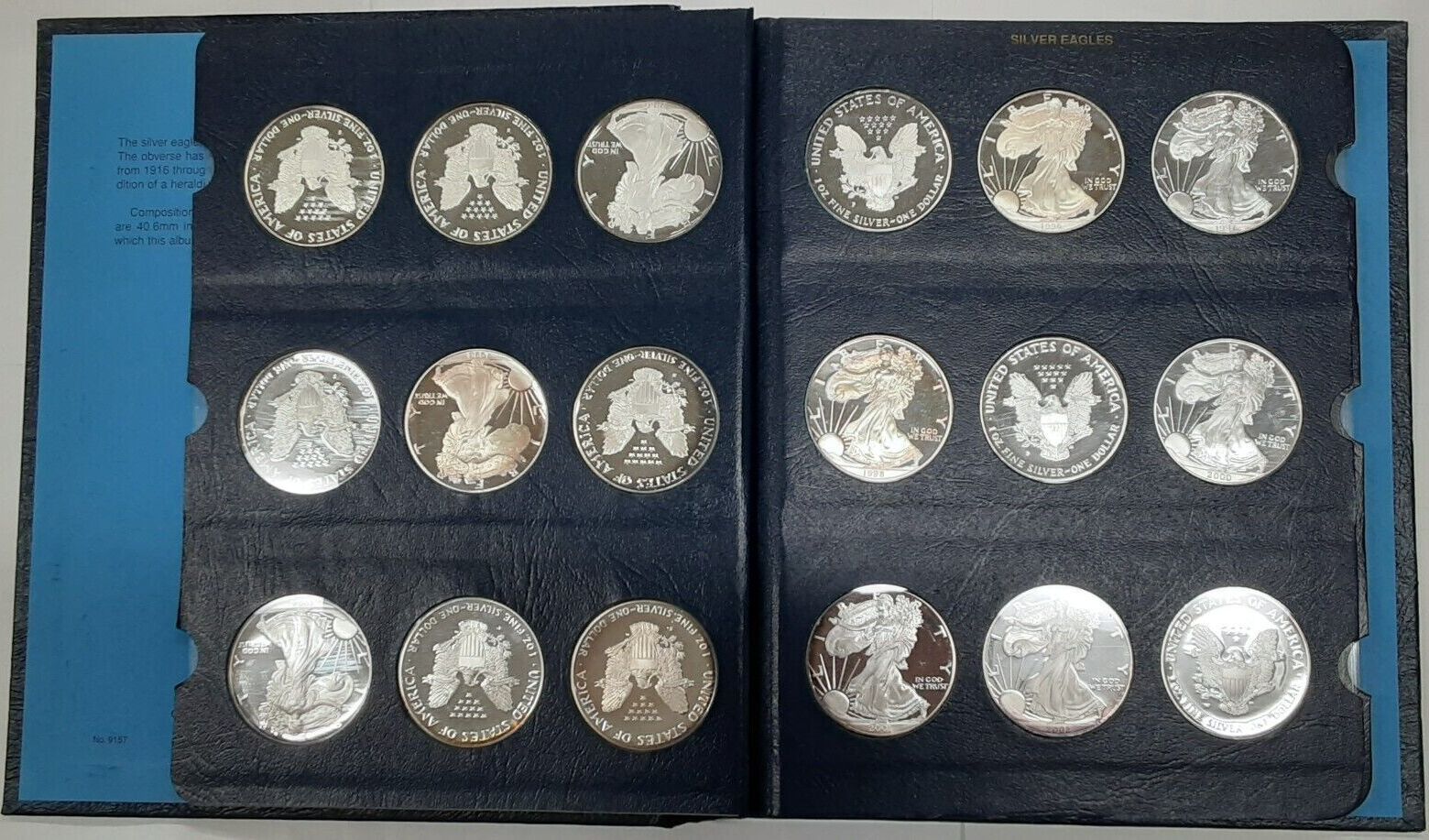 USA 19862021 American Silver Eagle Proof Set 36 Coins in Whitman