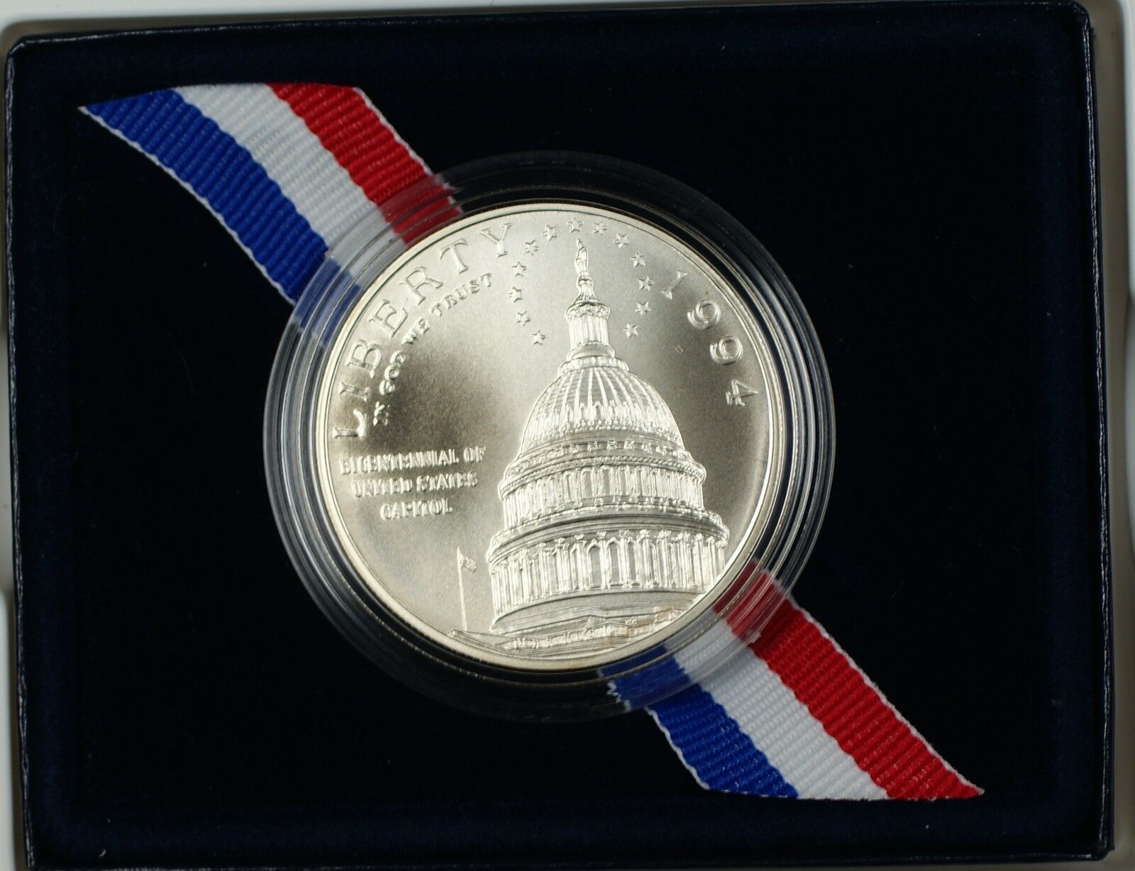 Dollar 1994 US Capital Bicentennial UNC Silver Commemorative Coin as Issued DGH Dollar 1994 US Capital Bicentennial UNC Silver Commemorative Coin as Issued DGH
