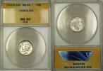 USA Dime 1936-S Full Split Bands Silver Mercury 10c Coin ANACS MS-65 Gem BU (A) DJ -