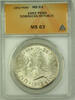 Weltmünzen 1 Peso Dominican Republic Silver ANACS MS 63 -