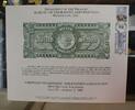 Briefmarken 1886 $ BEP souvenir card B 54 ANA 1981 back $5 silver dollar SC Show cancelled -