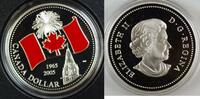 Kanada Canada $1 Limited Edition Proof Enamel-40th Ann National Flag-w/Case & COA -