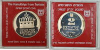 Weltmünzen 2 New Sheqalim Israel Silver Proof Hanukka from Tunisia Commem Coin in Case -