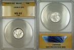 USA Dime 1936-S Full Split Bands Silver Mercury 10c ANACS MS-63 (Better Coin) DJ -