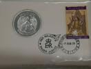 Weltmünzen 25 Rupees Mauritius BU 50% Silver Coin W/Stamp in First Day Cover -