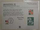 Briefmarken souvenir card PS 58 Argentina 1978 15ï¾¢ Rose stamp Show cancelled -