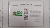 Briefmarken souvenir card PS 29 Brasiliana 1978 31ï¾¢ airmail Wright Brothers pair -