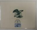 Briefmarken BEP souvenir card B 72 ANA Proof Eagle on Vignette Green Show cancelled -