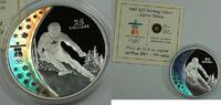 Kanada $25 Silver Canada Holographic Proof Coin-Alpine Skiing-2010 Vancouver-w/COA -