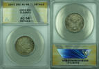 USA Quarter Barber Silver 25c Coin ANACS AU-58 Details Cleaned -