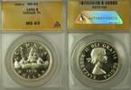 Kanada $1 Coin Canada Silver Queen Elizabeth II ANACS MS-63 P-L (Better Coin) -
