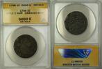 USA Large Cent Style 2 Hair Draped Bust 1c Coin ANACS G-6 Details Damaged Bent -