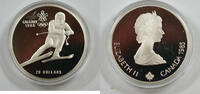 Kanada 20 Dollar 1985 Canada RCM Calgary Olympic Games Silver Proof Coin-Skiing -
