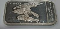 Bullion Audubon Society 1 Ounce .999 Fine Silver Bar Endangered Species-Osprey SB98 -