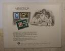 Briefmarken BEP souvenir card B 90 Ameripex three Benjamin Franklin stamps -