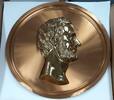 Collectibles Bronze Lincoln High Relief Portrait by F. Simmons Mounted on Copper -