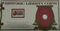USA Dime Historic Liberty Coins 1940's Mercury W/Stamp in Information Card -