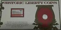 USA Dime Historic Liberty Coins Mid-1800's Seated Liberty W/Stamp in Info Card -