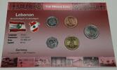 Weltmünzen Various Dates Lebanon 5 Coin BU Set in Littleton Coin Info Card -