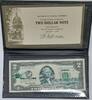 Banknoten Series 2003-A $2 FRN Enhanced in World Monetary Exchange Folder w/COA -
