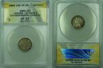 Kanada Canada 10c LG Knob 6 Silver Coin ANACS VF-25 Details Environmental Damage -