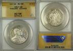 Weltmünzen Thailand 1B Baht Silver Coin ANACS AU-58 Details Cleaned -