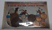Weltmünzen Lot of 10 Different Caribbean Countries Coins Set On Card -