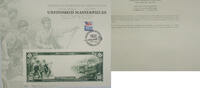 Briefmarken BEP souvenir card B 187 1994 ANA Back Proposed $10 FRN Die#3 Canceled -