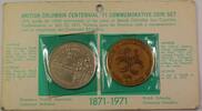Kanada British Columbia BC Centennial Commemorative 2 Coin Set -