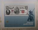 Banknoten 1907 $ BEP souvenir card B 126 IPMS 1989 face $5 woodchopper -