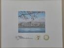 Briefmarken BEP 125th souvenir card B 101C 1987 WPMG Cherry Blossoms & BEP Building -
