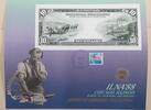 Briefmarken 1915 $ BEP Souvenir Card B 119 ILNA 1988 back $10 FRN Show Cancelled -