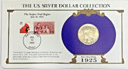 USA $1 Coin 1925 Peace Silver Dollar  Collection-Commemorative Stamp Card  42,61 EUR Differenzbesteuert nach §25a UStG zzgl. 21,32 EUR Versand