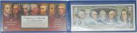 Banknoten CU Colorized $2 FRN Commemorating the Founding Fathers in Info Folder -