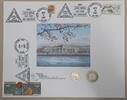 Banknoten BEP 125th Souvenir Card WMPG Cherry Blossoms/BEP Triple Canceled B-101C -