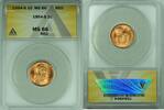USA Cent 1954-S Lincoln Wheat 1C Coin ANACS MS 66 RD (32) C -