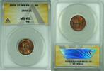 USA Cent Lincoln Wheat 1C Coin ANACS MS 65 RB (24) -