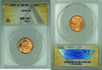 USA Cent Lincoln Wheat 1C Coin ANACS MS 66 RD (24) -